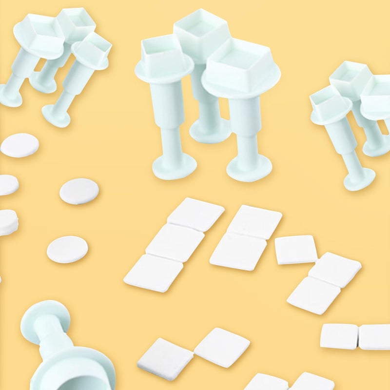 SK 3Pcs Square Plunger Cutters Set Fondant Sugarcraft Decorating Cutters Tools-Tiny(0.6") - Image 5
